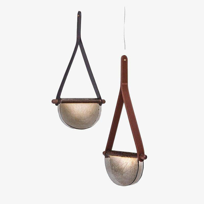 Suspension LED demi-cercle en verre Creative Design.