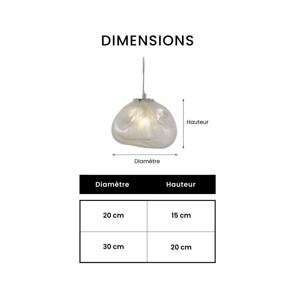 Suspension design Marsden en verre déformé