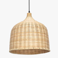 Suspension lumineuse en rotin avec abat-jour rond "Hang Glow"