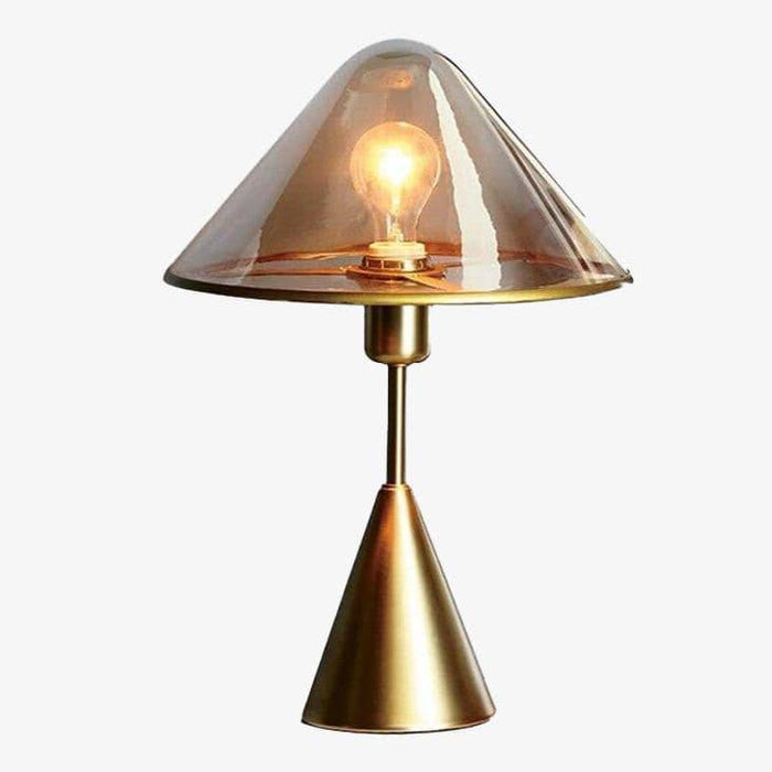 Lampe à poser design LED - Socle conique métal doré