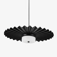Suspension LED Loft en métal plissé noir