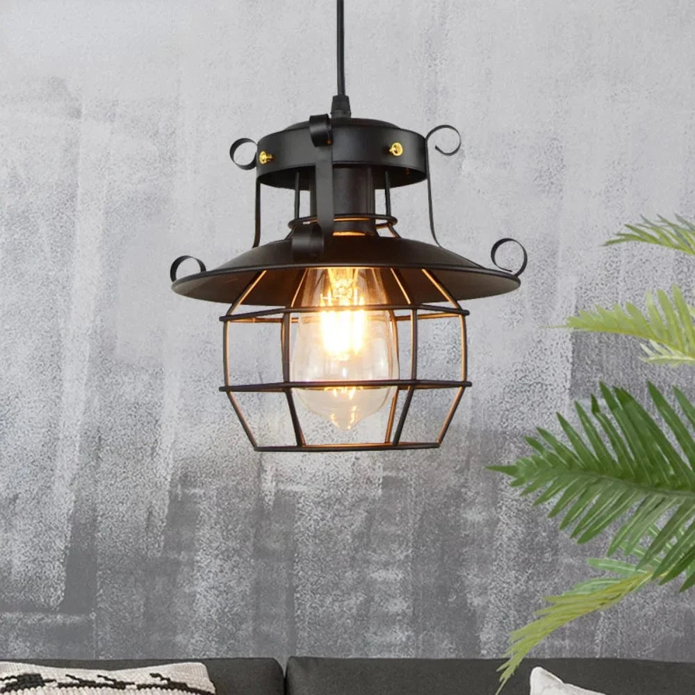 Suspension veilleuse vintage en métal - Collection Industrielle Nordique