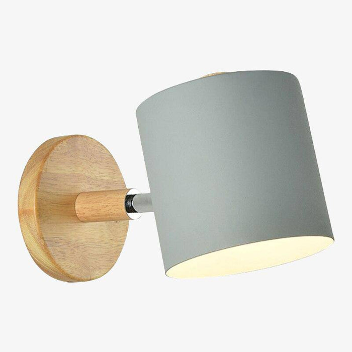 Applique murale LED en bois et tissu coloré