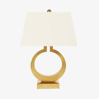 Lampe à poser LED en métal doré avec abat-jour triangulaire - style contemporain