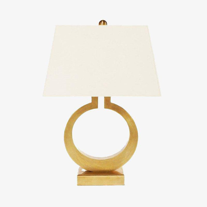 Lampe à poser LED en métal doré avec abat-jour triangulaire - style contemporain