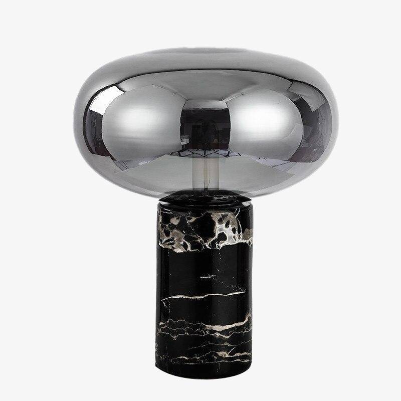Lampe Domino LED en marbre et verre coloré