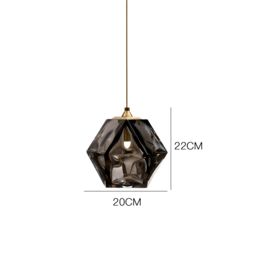 Suspension Diamant Coloré en Verre Cristal - Élégance Lumineuse