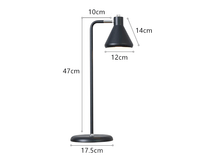 Lampe à poser design LED : Tube métal coloré, forme triangulaire