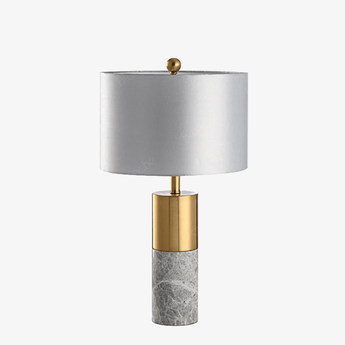 Lampe à poser design LED : Cylindre doré en marbre