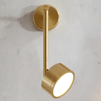 Applique murale LED - Lampe cylindrique et tige dorée - Lofty Gold