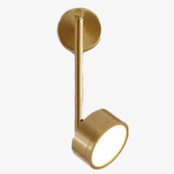 Applique murale LED - Lampe cylindrique et tige dorée - Lofty Gold