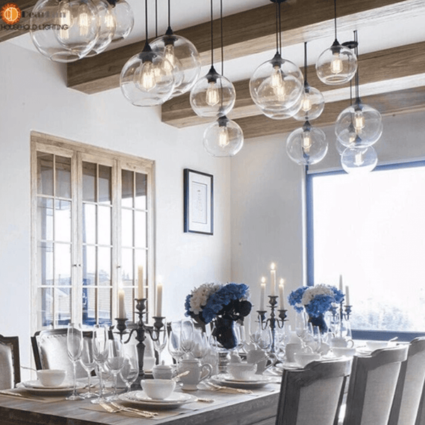 Suspension boule en verre moderne Pure