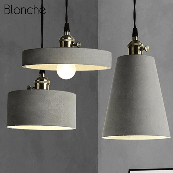 Suspension Loft LED grise et ciment