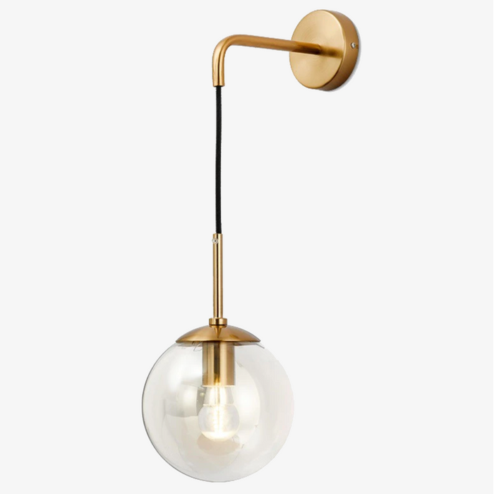 Applique murale élégante avec boule de verre suspendue