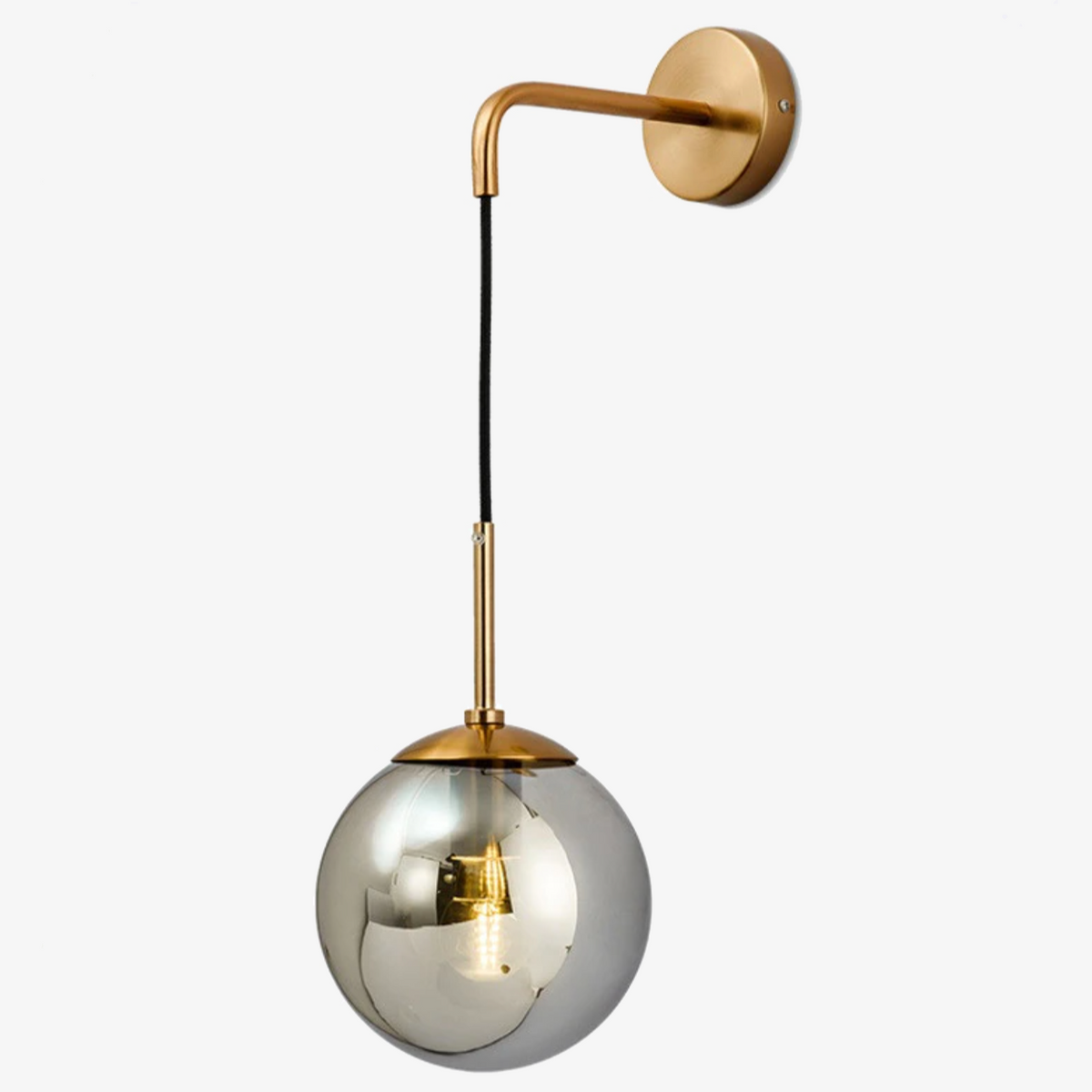 Applique murale élégante avec boule de verre suspendue