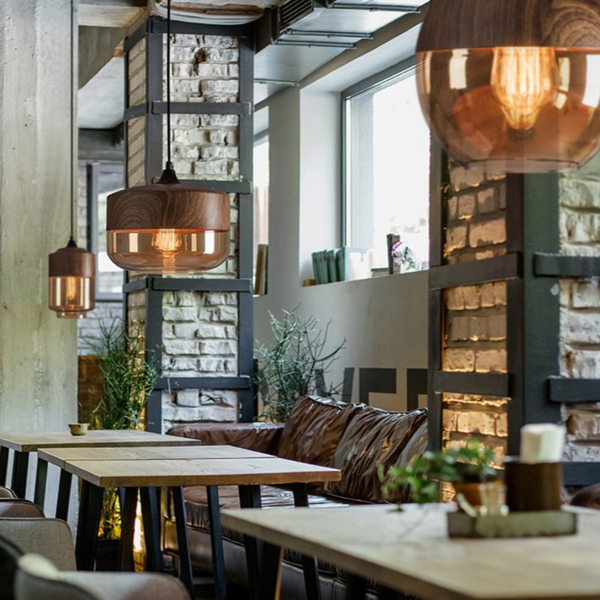 Suspension Loft Retro en bois et verre