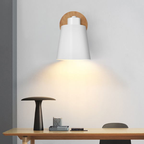 Applique Murale LED Design en Métal et Bois