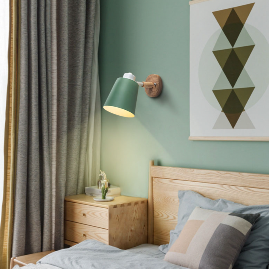 Applique Murale LED Design en Métal et Bois