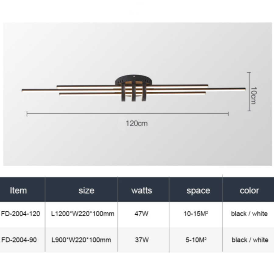Plafonnier LED Arden - Illuminateur Design triple barre