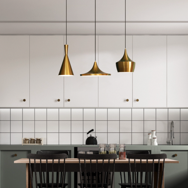 Suspension Design Doré Aluminium