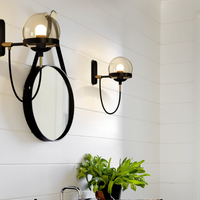Applique murale LED en métal avec boule en verre