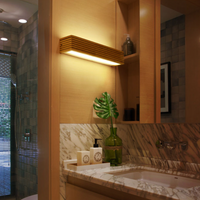 Applique murale LED en bois taillé Japan