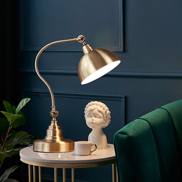 Lampe à LED dorée "Punk Rustique"