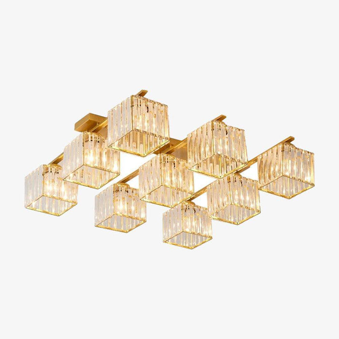 Plafonnier LED Luxe : Abat-jours en Verre Cristal