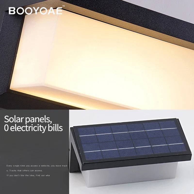 Applique solaire moderne pour jardin et terrasse - IP54 waterproof, éclairage mural à induction