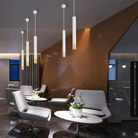 Lampe Suspension Nordique LED Longue Tube Dimmable - Décoration Cylindre Tuyau - Éclairage Cuisine et Salon
