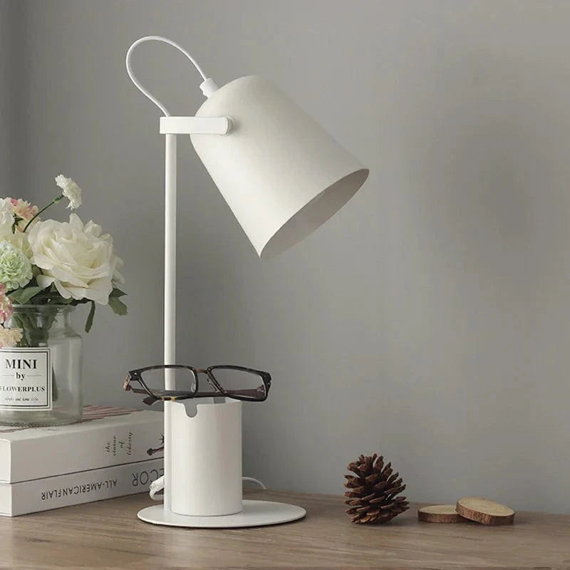 Lampe de Table LED Nordique avec Porte-stylo et Protection des Yeux