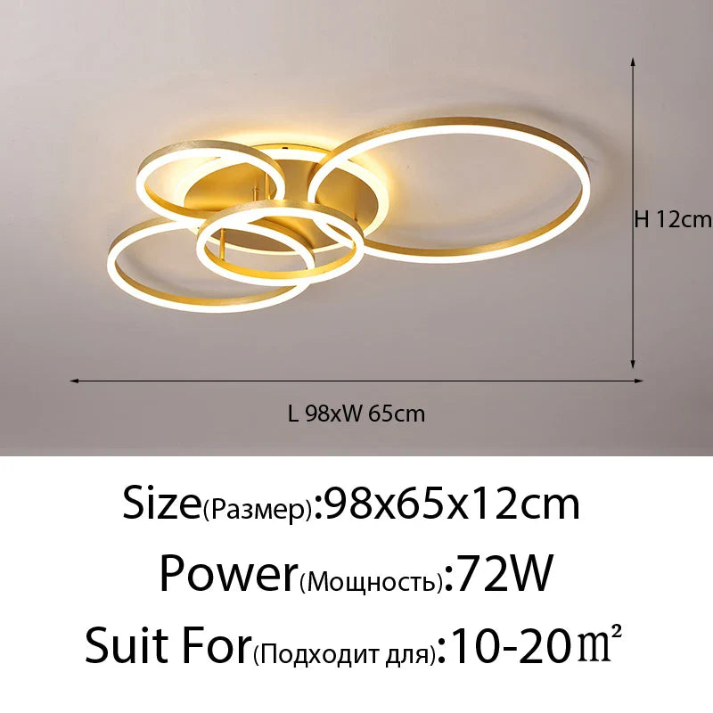 Lustre Noir Moderne avec Éclairage Variable