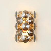 Applique murale LED en fumée gris cristal pour chambre et salon