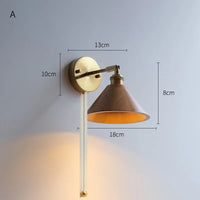 Applique murale nordique moderne en bois à led avec chaîne à tirer - Marque iwhd