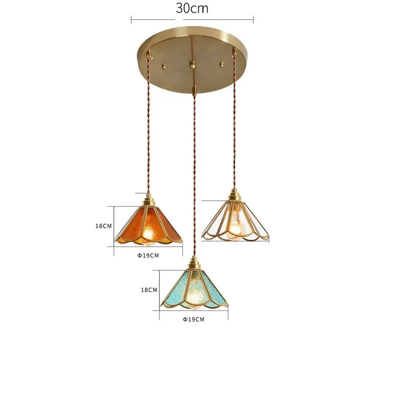 Suspension conique en verre - Élégance japonaise vintage