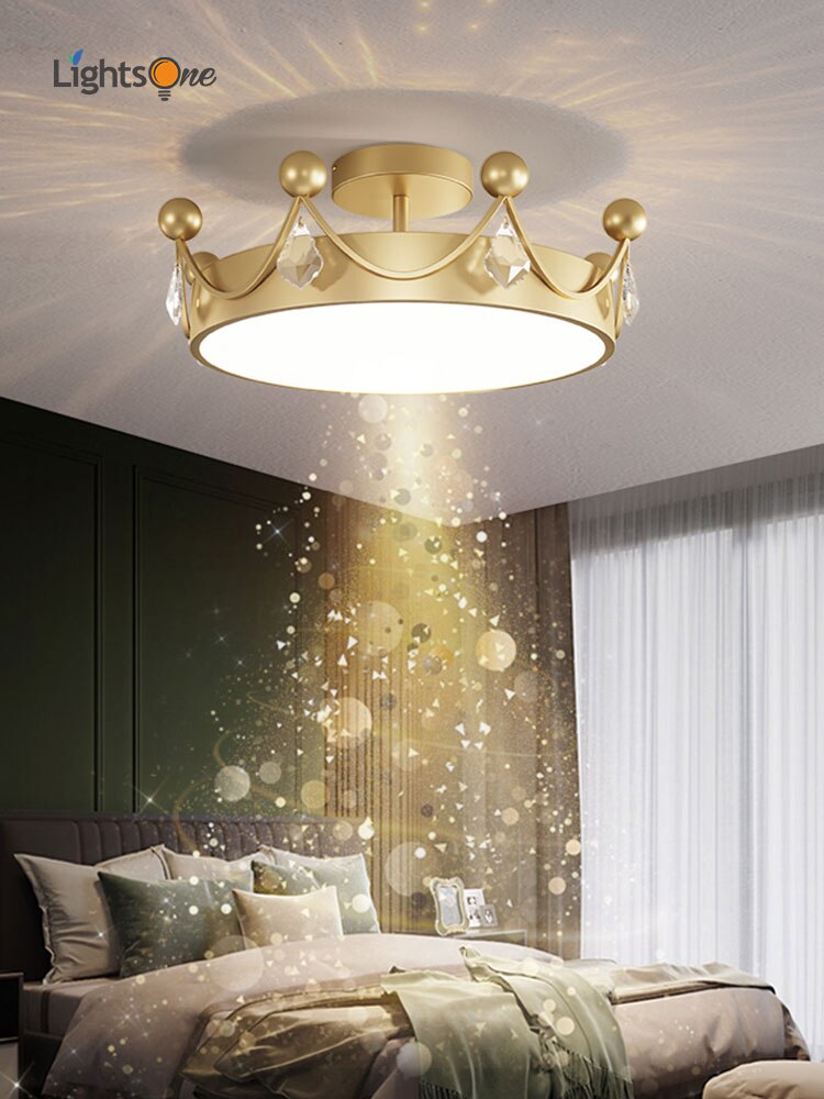 Plafonnier nordique minimaliste : Couronne en cristal