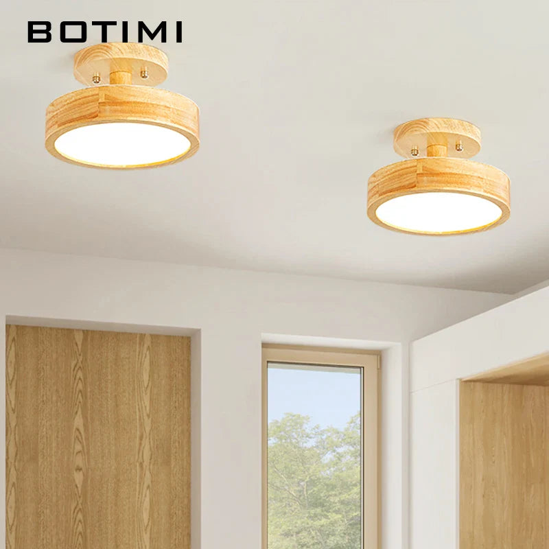 Plafonnier japonais en bois naturel