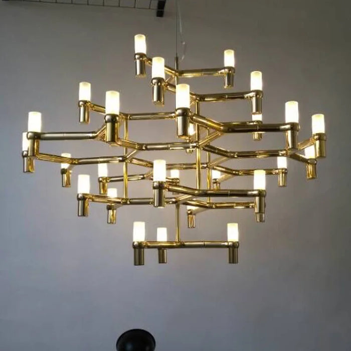 Lustre de Luxe Moderne en Métal avec Éclairage Suspendu Réglable
