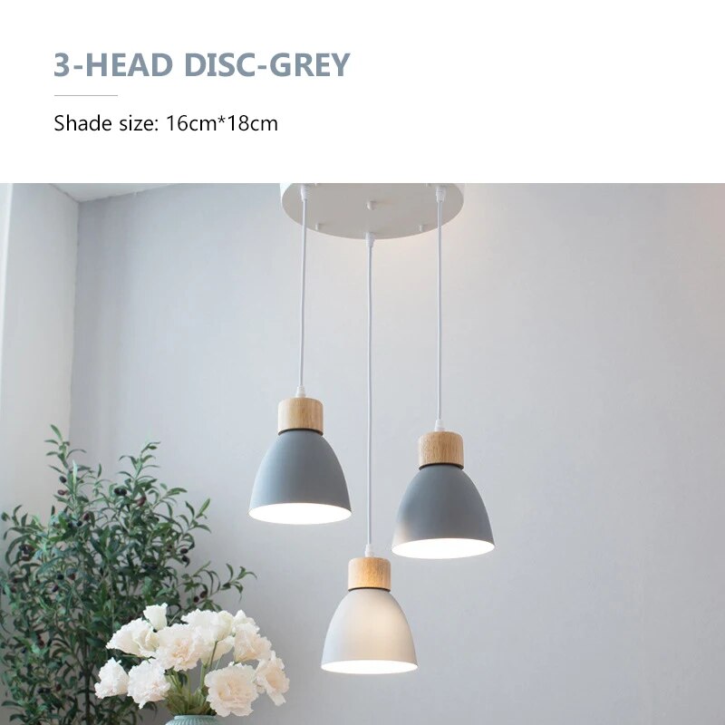 Lustre Nordique en Bois à 3 Têtes