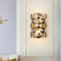 Applique murale LED en fumée gris cristal pour chambre et salon