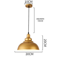 Suspension LED nordique rétro E27 - Lustre en fer forgé couleur or - Intérieur maison, salon, cuisine