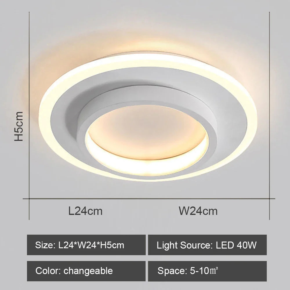 Lustre LED design pour allées - Noir & Blanc