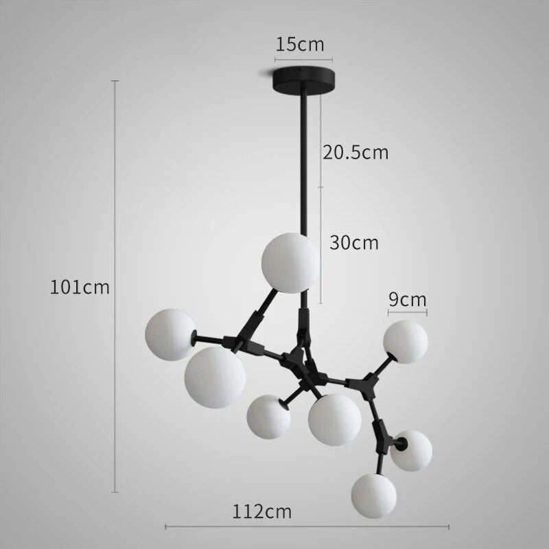 Suspension Verre Laiteux Nordique Chic