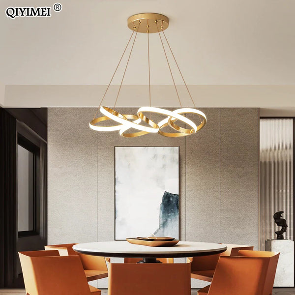 Suspension décorative en plaqué or avec éclairage LED pour intérieur