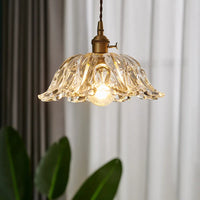 Lustre japonais en verre et laiton
