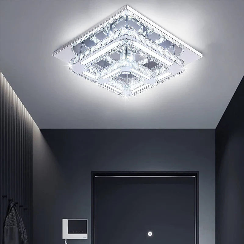 Plafonnier LED suspendu en cristal - Design nordique simpliste et moderne