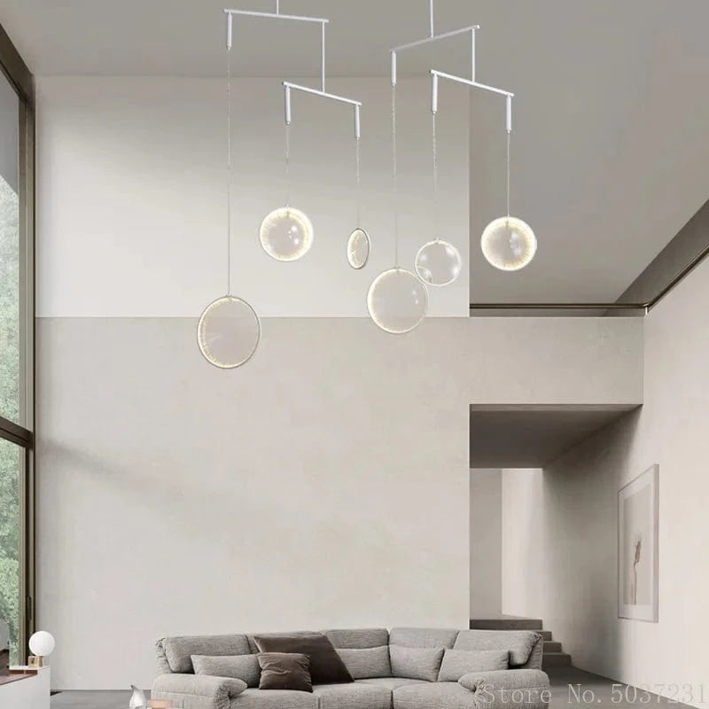 Lampe Suspendue Nordique Moderne en Verre Circulaire Décoratif