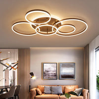 Lustre Noir Moderne avec Éclairage Variable