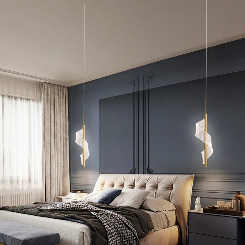 Suspension Spirale Luxe: Abat-jour Moderne, Câble Long