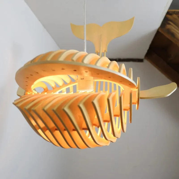 Suspension bois Poisson